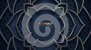 Dark blue abstract concept polygonal tech background. Vector illustration