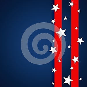 Dark blue background of the 4th of July celebration of the Independence Day of the United States - Vector