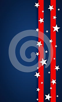 Dark blue background of the 4th of July celebration of the Independence Day of the United States - Vector