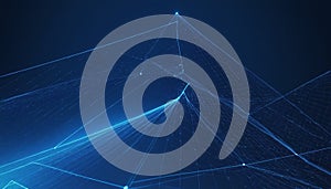 Abstract Blue Network Lines Connecting Points