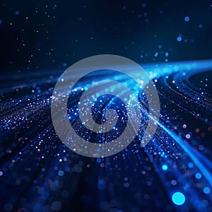 Dark Blue Background Illuminated by Bright Lights