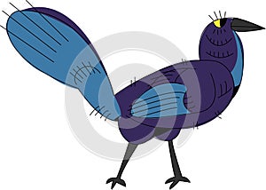 Dark blue bird illustration, magpie illustration, raven illustration