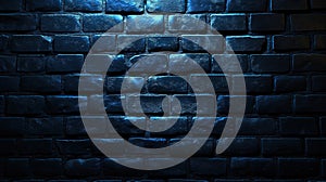 Dark blue brick wall texture background