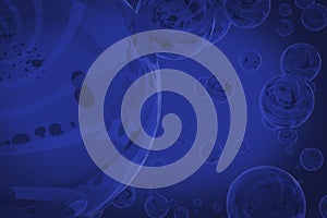 Dark Blue Bubbles Background Illustration