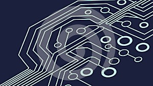 Dark Blue Circuit Board Pattern Vector, High-Tech Background, vector design Generative AI