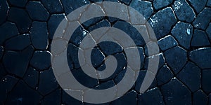 Dark Blue Cobblestone Texture Background Wall Stone Pavement