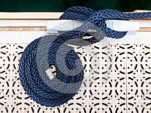 Dark blue coiled rope