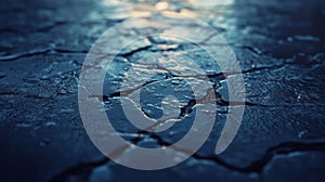 Dark Blue Cracked Earth Texture Background