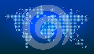 Dark Blue Digital World Map Vector Background
