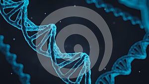 Dark blue DNA structure isolated background. 3D illustration