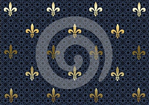 Dark Blue Fleur De Lis background wallpaper