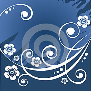 Dark blue flower background