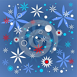 Dark blue flowers pattern