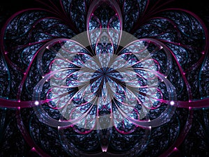 Dark blue fractal flower