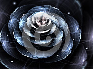 Dark blue fractal flower