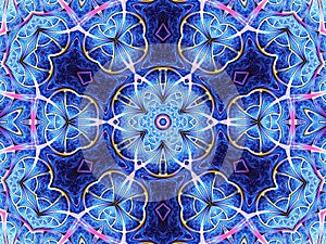 Dark blue fractal mandala