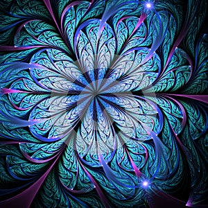 Dark blue fractal flower