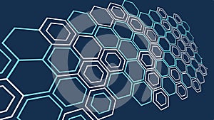 Dark Blue Futuristic Hexagonal Grid Pattern, vector design Generative AI
