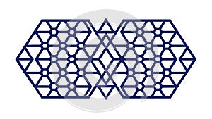 Dark Blue Geometric Hexagon Pattern, vector design Generative AI