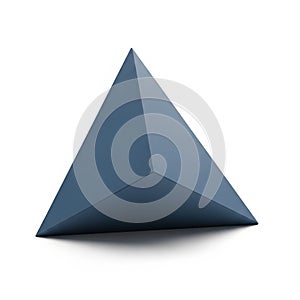 Dark Blue Geometric Pyramid Shape on a White Background object