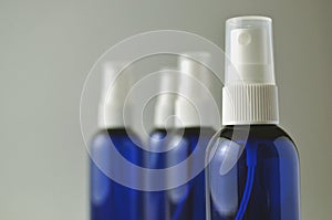 Dark blue glass bottles for cosmetic lotions, serums, oils