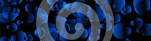 Dark blue glossy circles abstract tech background