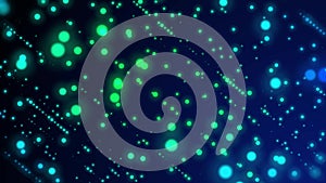 Dark Blue and Green Stylized Particle Field Animated Looping Background