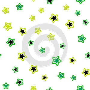 Dark Blue, Green vector seamless background with colored stars.