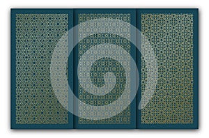 Dark Blue Islamic Mosaic Seamless Pattern.