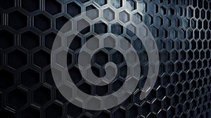 Dark Blue Metallic Hexagon Pattern Background