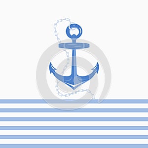 Dark Blue Nautical Anchor