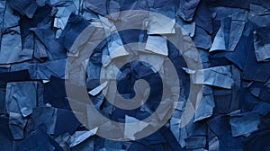 Dark Blue Paper Art Background With Boldly Fragmented Style