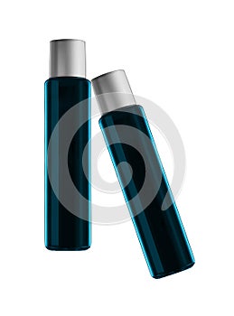Dark blue parfume bottle isolated