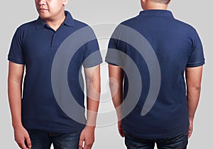 Dark Blue Polo Shirt Mockup Template