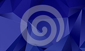 Dark blue polygon background with triangles of different shape and size Geometric pattern, backdrop.