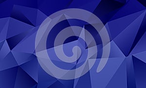 Dark blue polygon background with triangles of different shape and size Geometric pattern, backdrop.