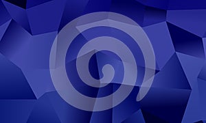 Dark blue polygon background with triangles of different shape and size Geometric pattern, backdrop.