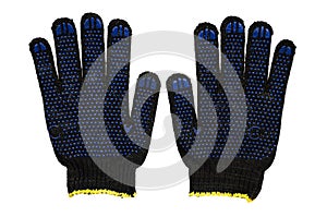 Dark blue protective cloth gloves, handyman equipment