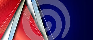 Dark blue and redshiny triangle abstract background