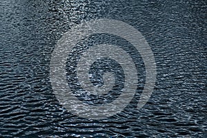 Deep blue rippling water surface background