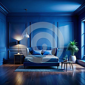 Dark Blue Room Background