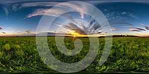 Dark blue sky before sunset with beautiful awesome clouds. Seamless spherical hdri panorama 360 degrees angle view with zenith in