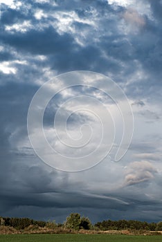 Dark blue stormy sky background