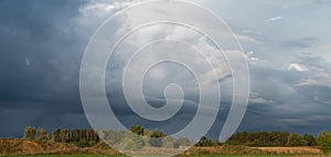 Dark blue stormy sky background