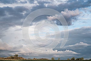 Dark blue stormy sky background