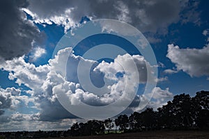 Dark blue stormy sky background