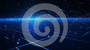 Dark Blue Technical Background: Abstract Technology