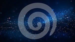 Dark Blue Technical Background: Abstract Technology
