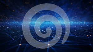 Dark Blue Technical Background: Abstract Technology