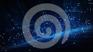 Dark Blue Technical Background: Abstract Technology